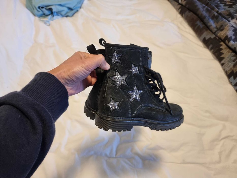 Детски зимни боти естествена кожа "набук"