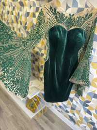 Rochie eleganta catifea verde