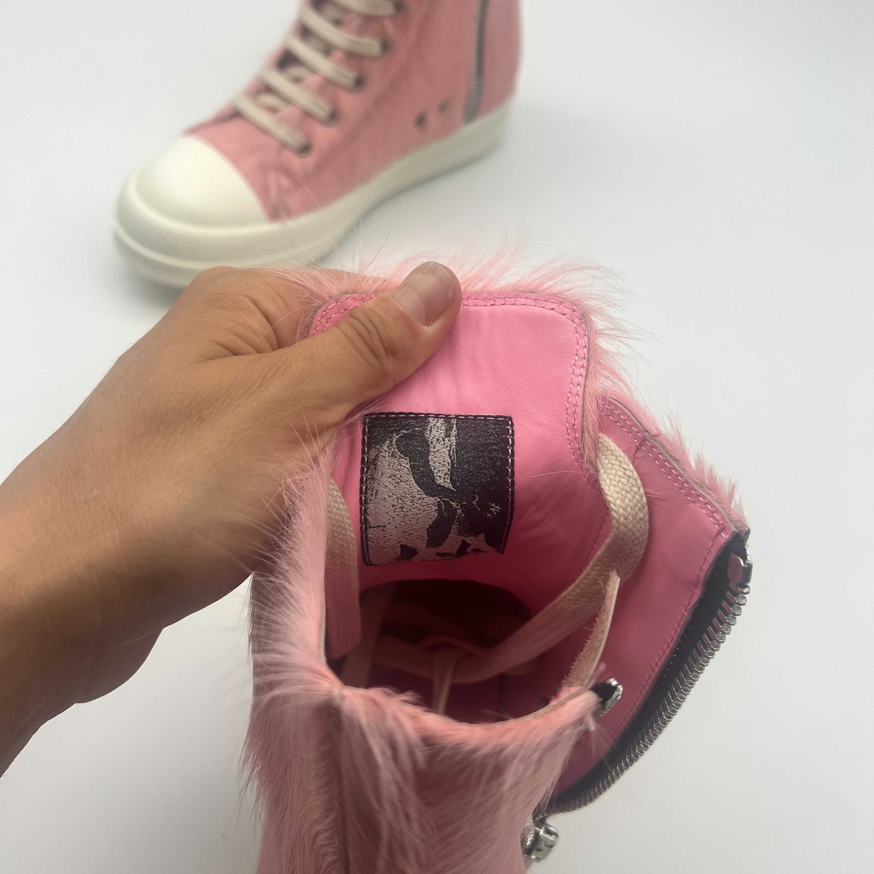 Rick Owens Ramones Pink Pony Hair