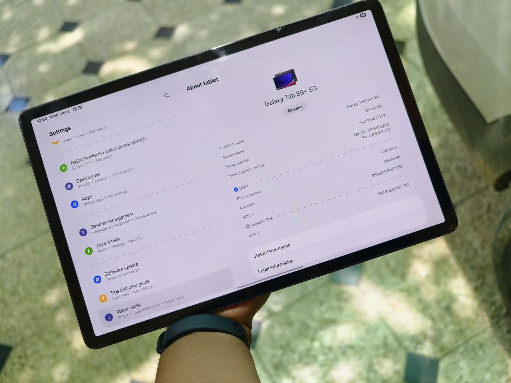 Samsung Galaxy Tab S9 Plus 5G Dual Sim

Xususiyatlari:

* Model