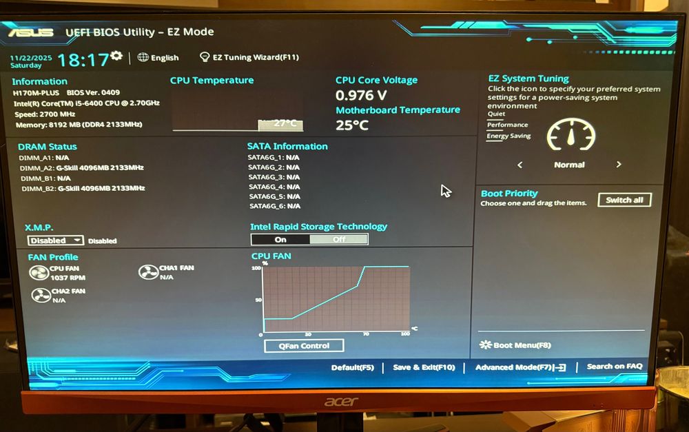 Placa de bază Asus H170M-Plus + procesor i5 6400 + 8Gb DDR4