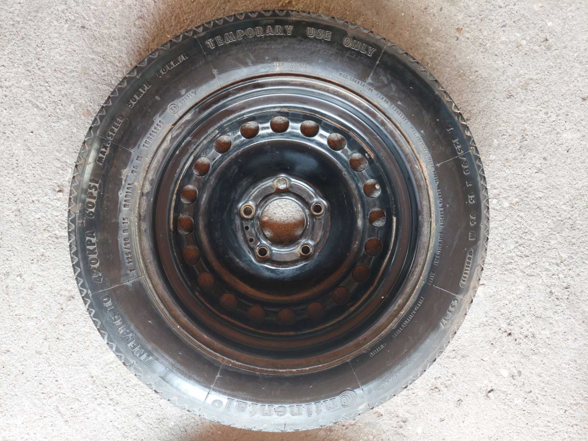 Резервна гума/патерица за BMW, T 125/90 R15 Continental