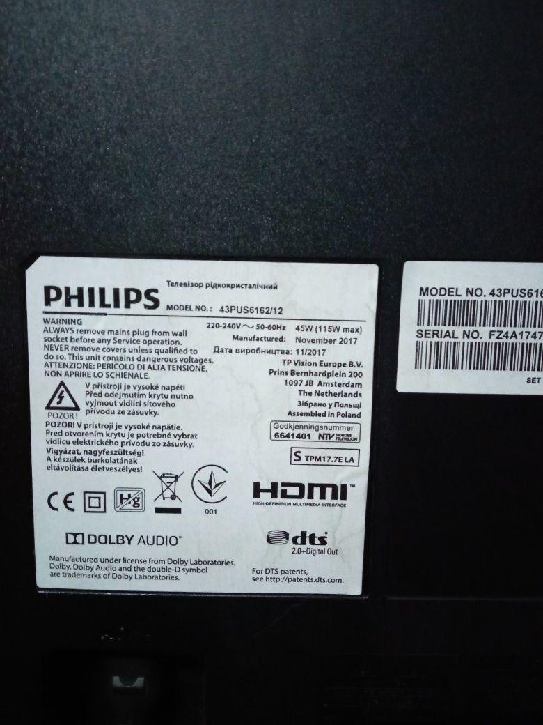 PHILIPS 43PUS6162/12