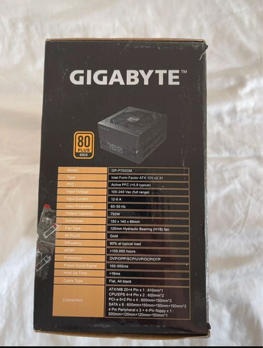 Sursa Gigabyte P750 Gm  80plus GOLD Modulară