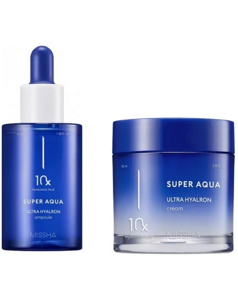 Missha Super Aqua Комплект 10x Ultra Hyalron - Ампула и Крем