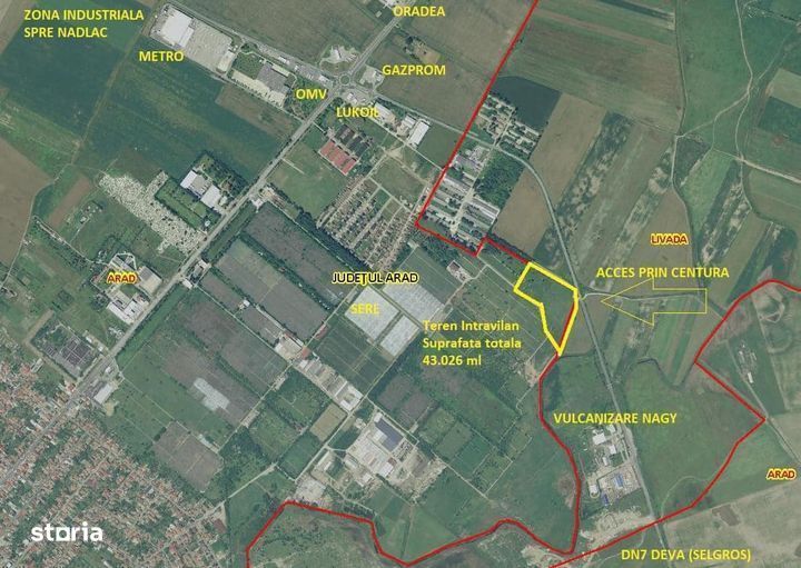De Vanzare Teren Intravilan Gradiste Centura DN7 Arad
