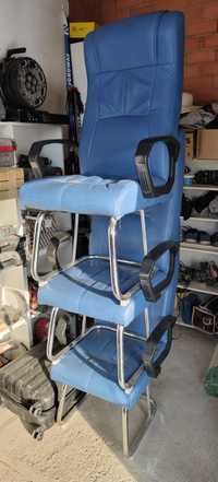 Кресла 3 шт синие без колес