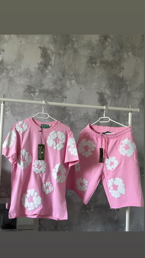 Compleu Denim Tears pink roz syna amiri trapstar hoodrich