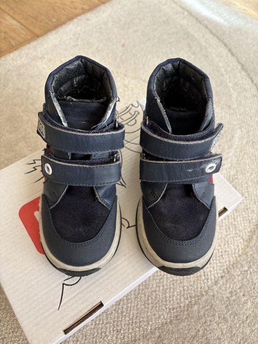 Детски подплатени кожени зимни боти Колев и Колев 25 номер тъмно сини