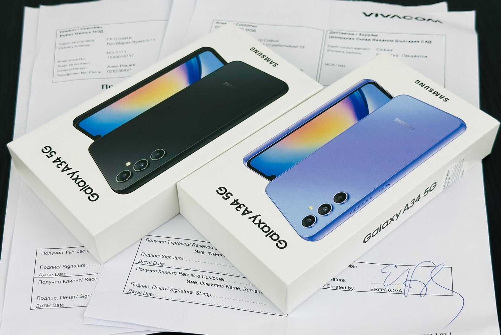 НОВ! Samsung Galaxy A34 5G 128GB 6RAM Black / Violet 2г. Гаранция!