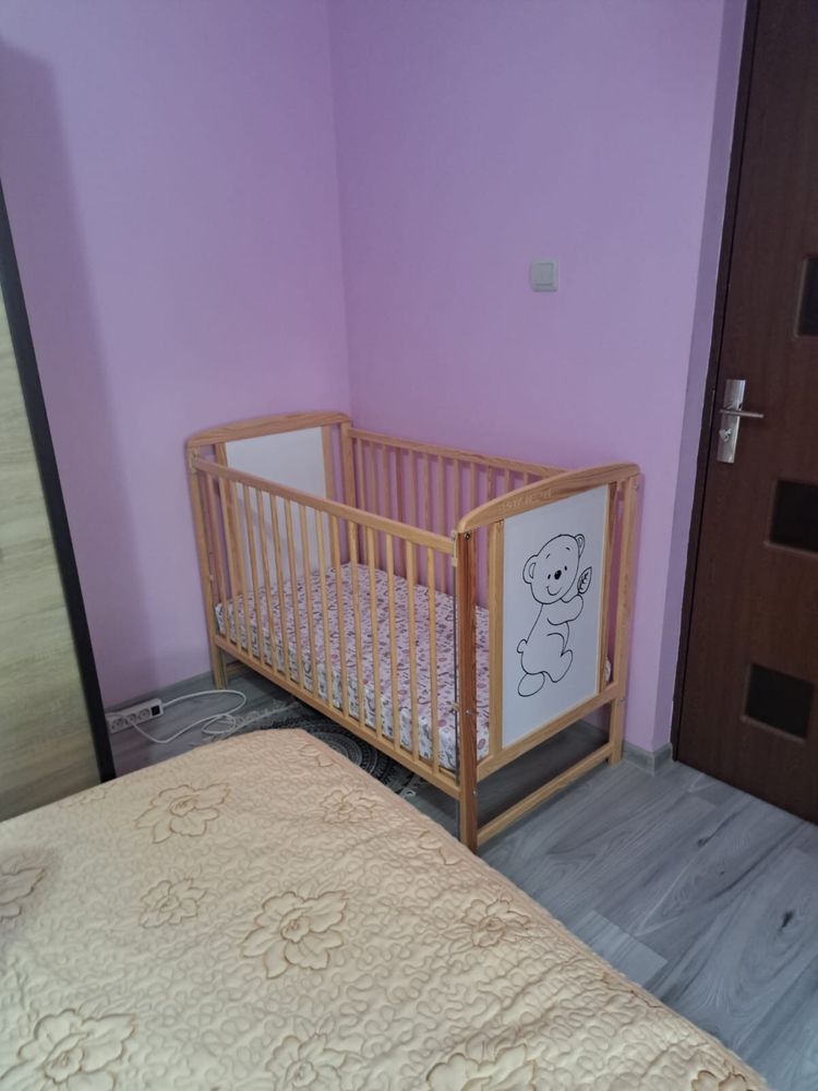 Patut din lemn bebe, 120x60 cm, Cu laterala culisanta