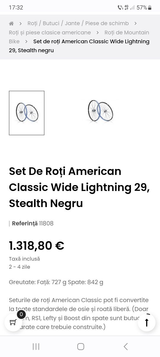 Set roti American Classic Wide Lightning