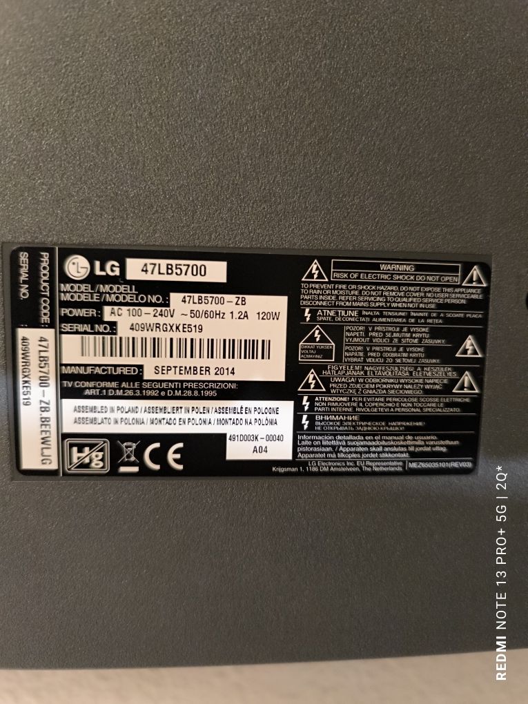 Placa de baza și sursa tv Lg 47LB5700