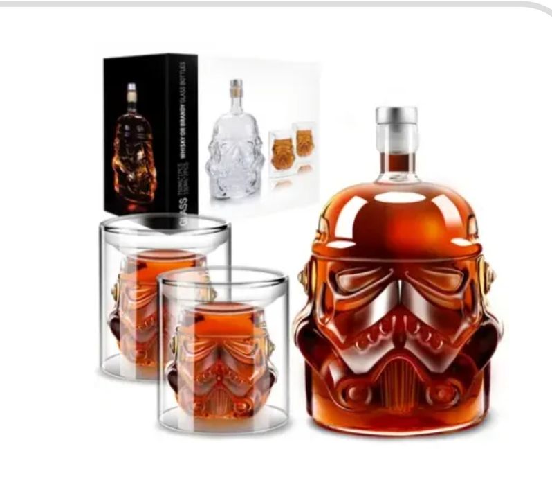 Set Carafe Whisky Transparent Creativ cu 2 Pahare de 150 ml