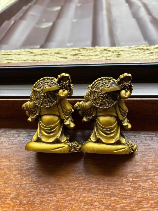 Set figurine Buddha Vesel 2/rășină/9cm×9cm/405g.