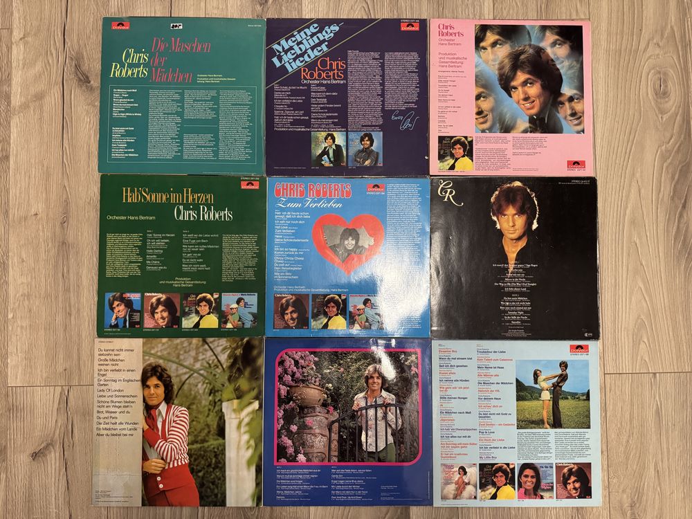 Colecție 10 viniluri Chris Roberts (Schlager) – unul semnat de artist!