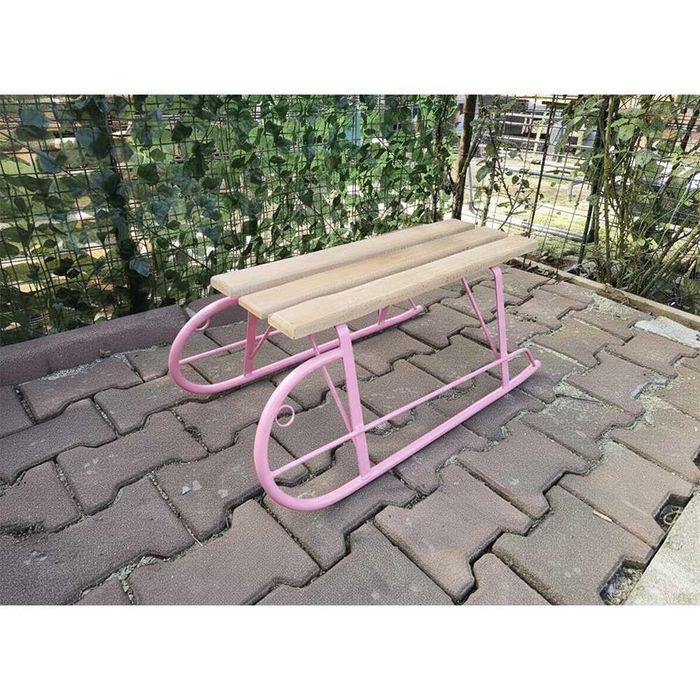 Sanie din metal si lemn mica color