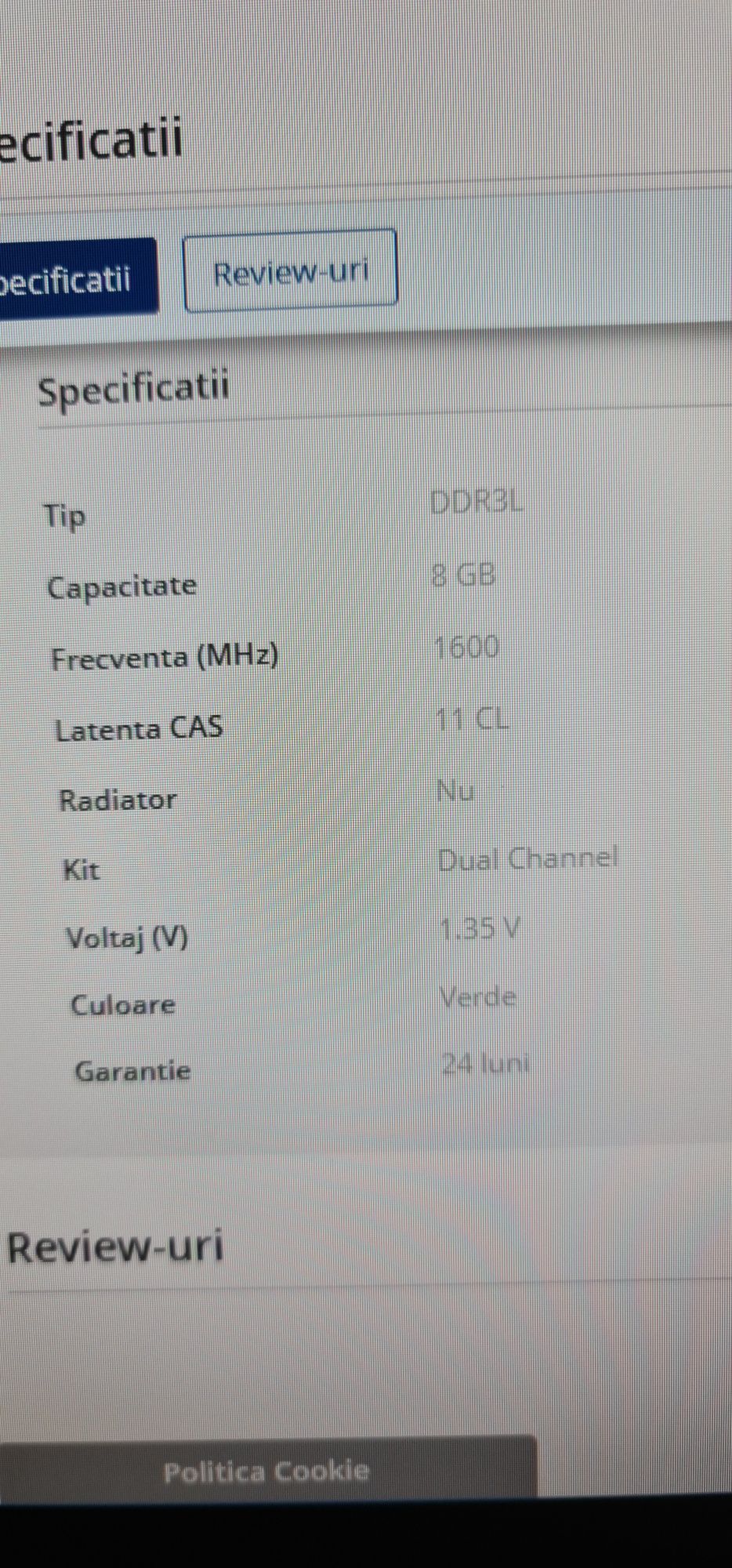 Vând plăcuțe RAM a câte 8GB