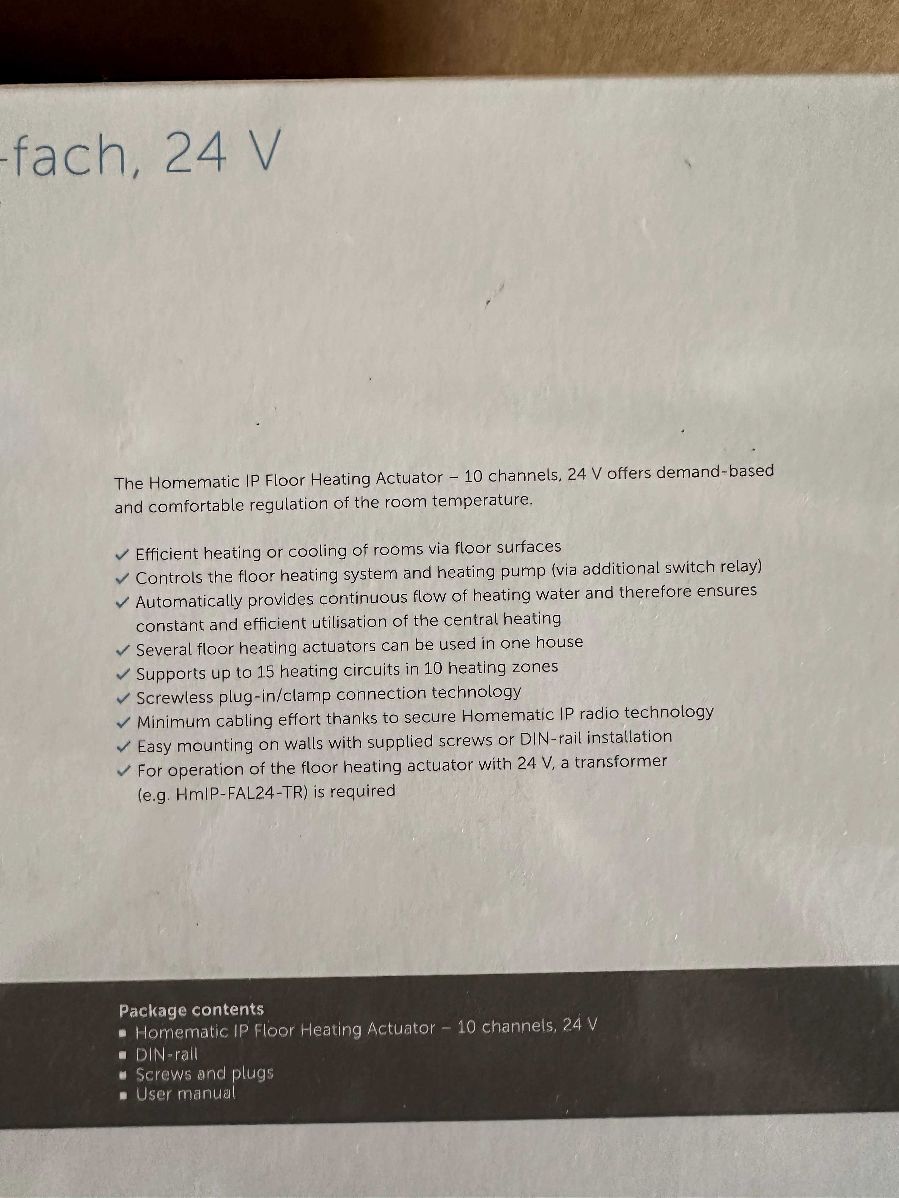 Actuator wireless incalzire in pardoseala 6 zone 24V Homematic IP HmIp