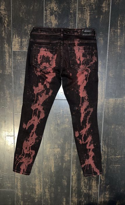 Blugi Slim Skinny Negri Efect Bleach/Acid marimea M