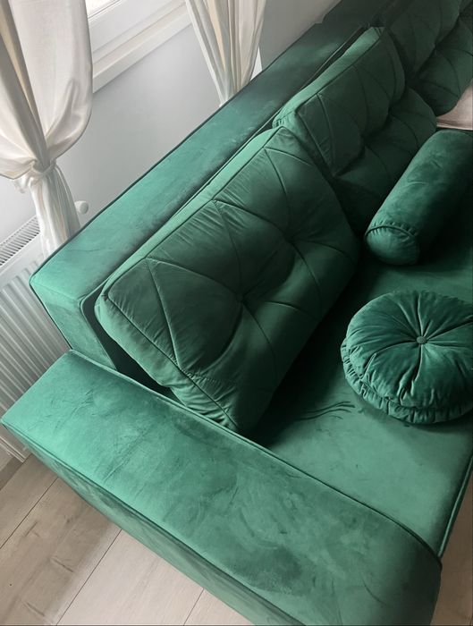 Canapea extensibila tip coltar verde Mafurniture, 3000x1800mm