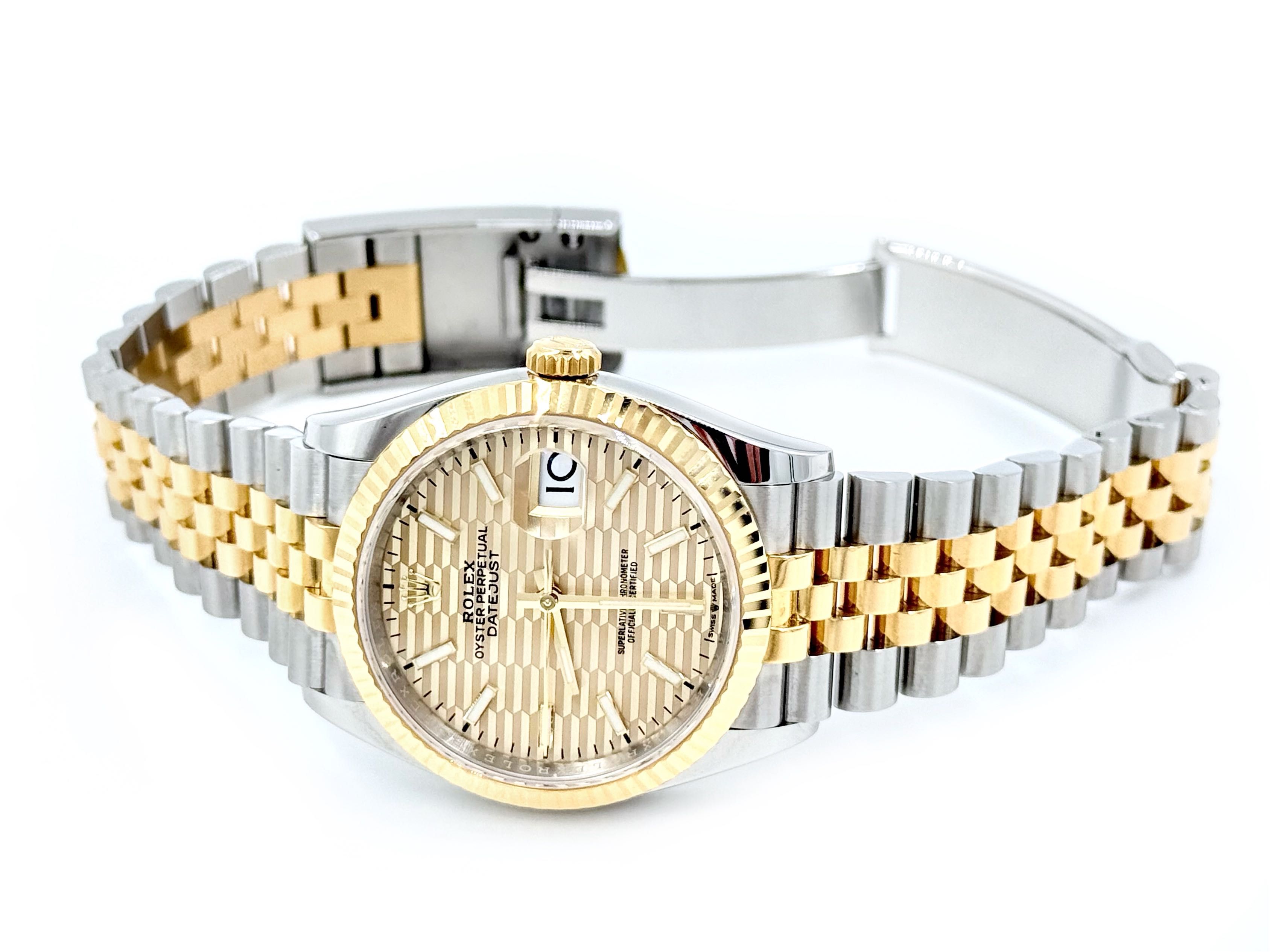 Rolex Datejust 36 Gold Steel Golden Dial