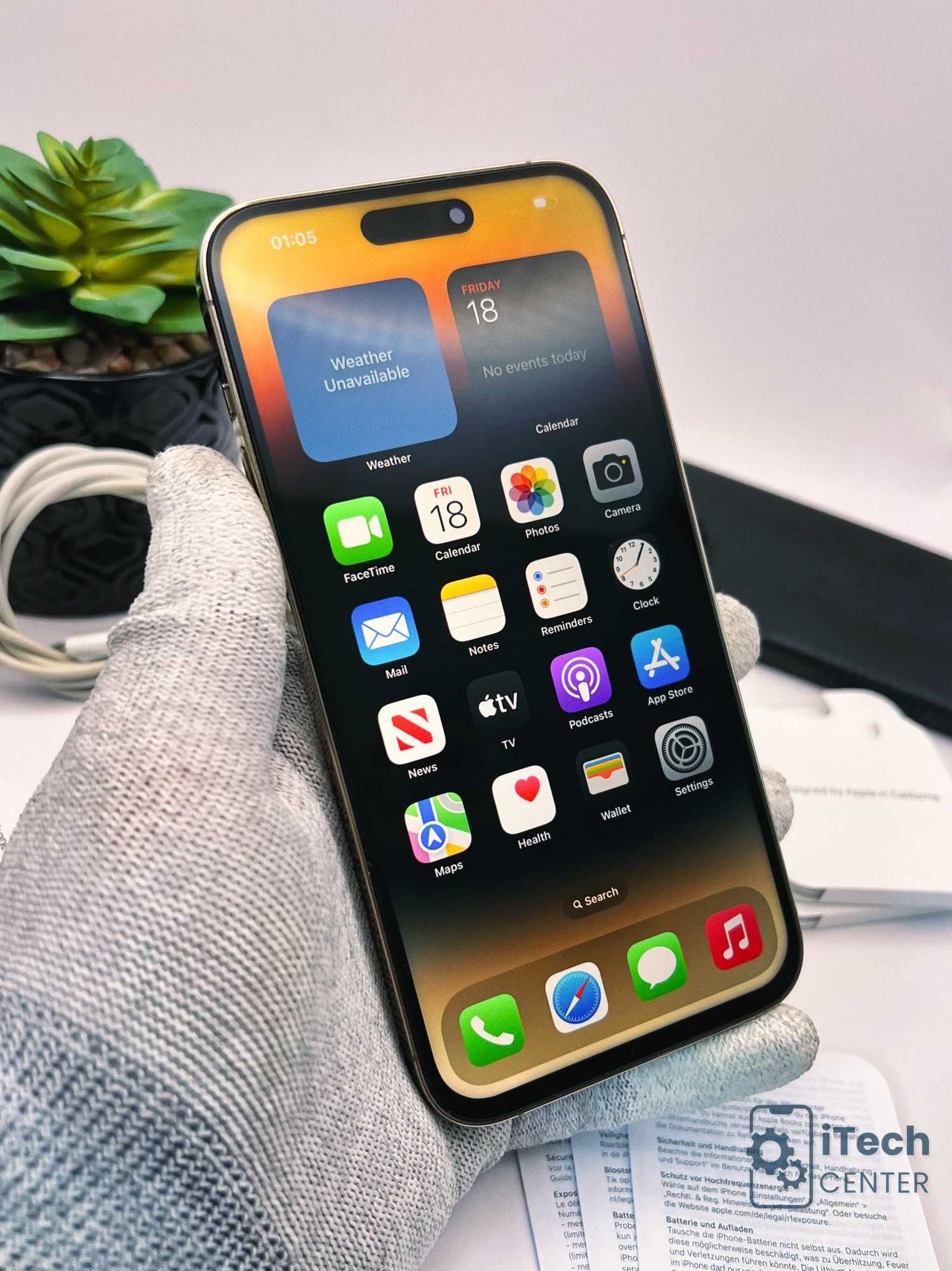 iPhone 14 Pro MAX, 256GB, Gold, 100% батерия, КАТО НОВ, ГАРАНЦИЯ!