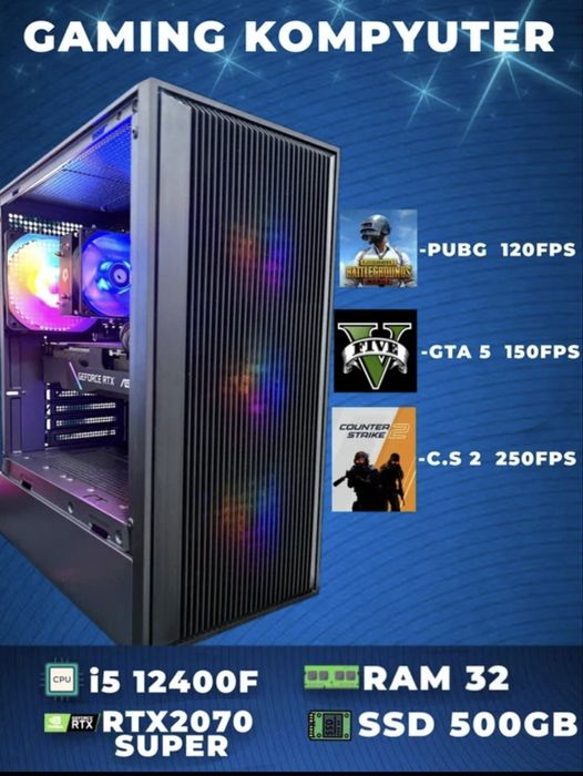 Мощный Игровой компьютер для любых задач | i5 12400F | RTX 2070 Suреr