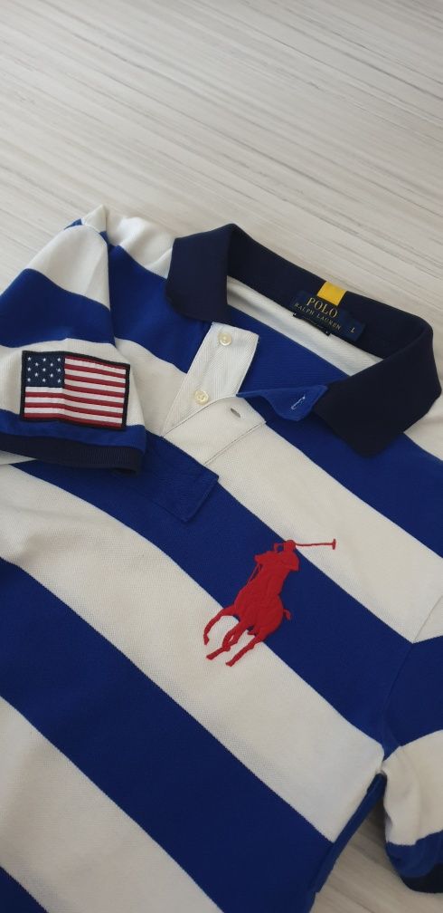 POLO Ralph Lauren USA  Pique Cotton Slim / L ОРИГИНАЛ! Мъжка Тениска!