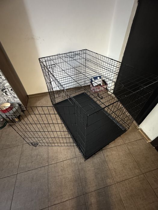 NOU!!! Cușcă pliabilă cu taviță 122x76x83 cm - XXXL