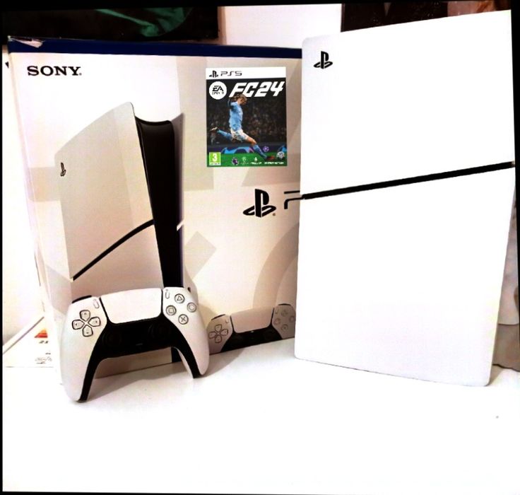 PS5/Playstation 5 Slim 1TB SSD 4K/120 FPS+1 Controler+FC24 pe CD+Cutie