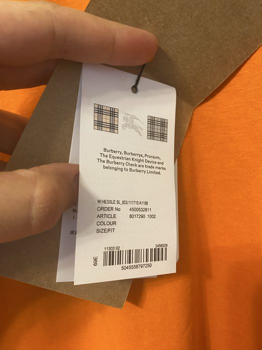 Tricou Burberry orange/portocaliu