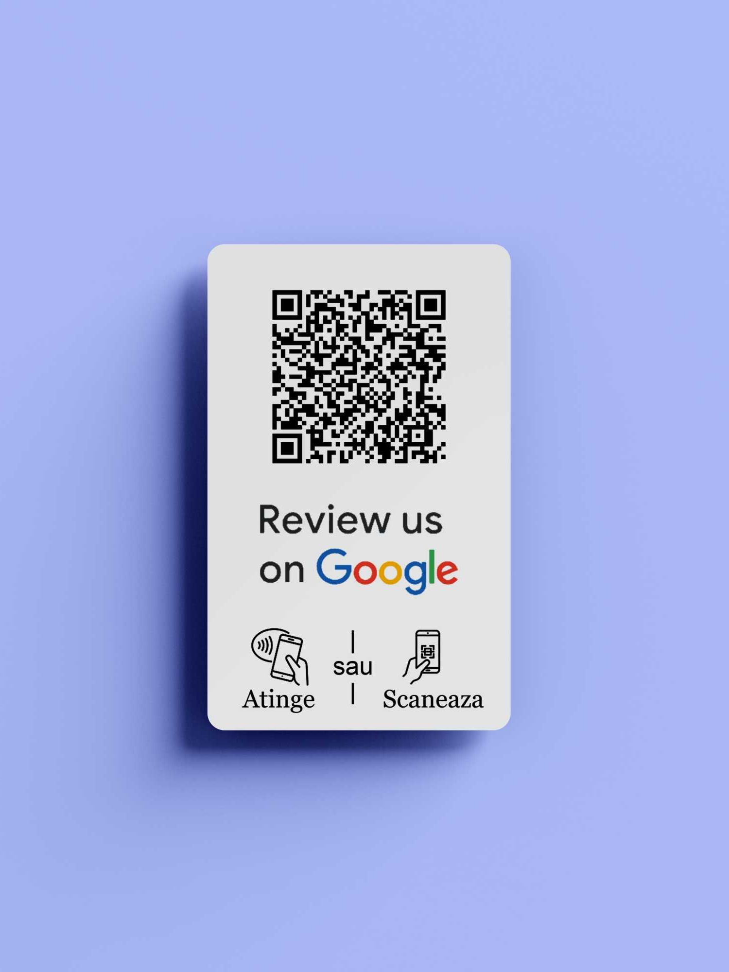 Card recenzii google (nfc + qr code)