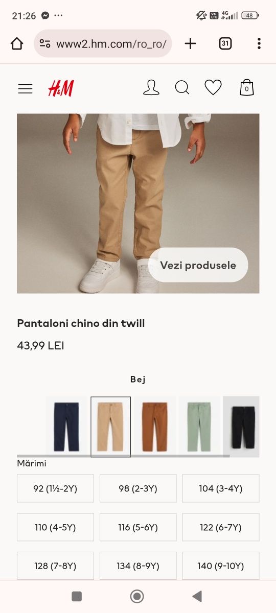 Pantaloni h &m mărimea 92 băieți