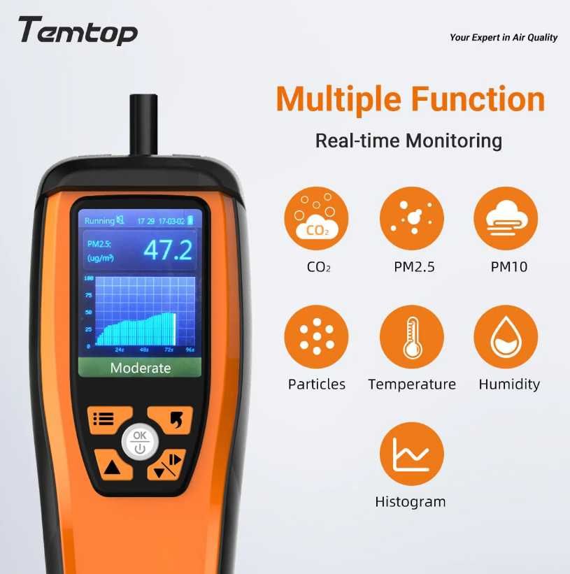 Monitorul de calitate a aerului CO2 Temtop M2000C