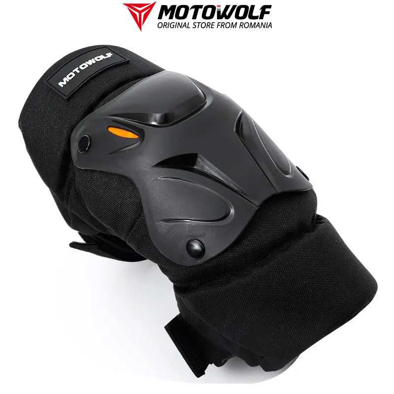 Set genunchere si cotiere moto/ciclism reflectorizante MOTOWOLF