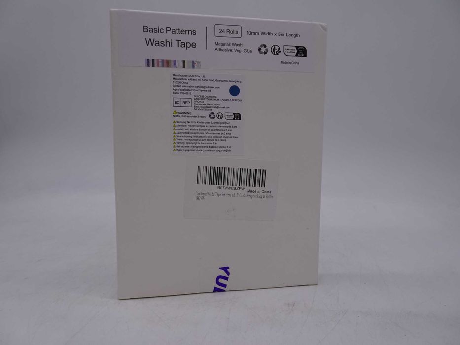 Set de 24 de role de bandă adezivă Washi pastel bandă colorată de 15mm