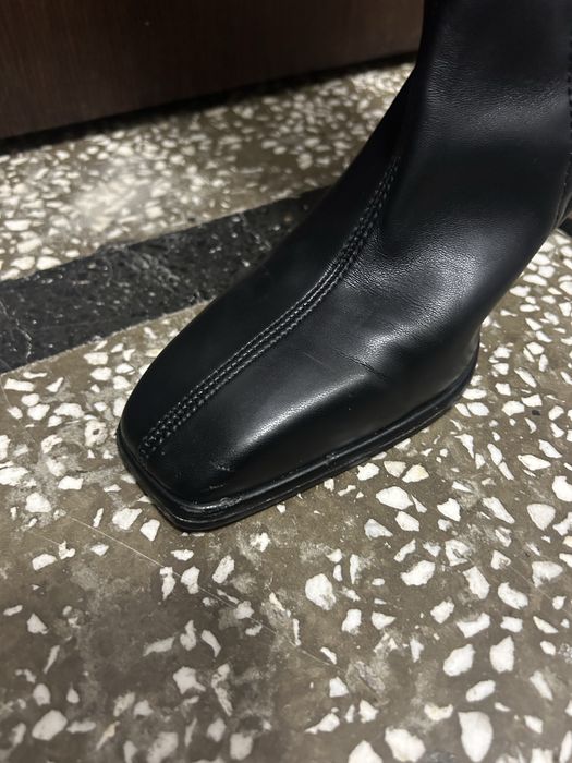 Дълги черни кожени чизми 38ми номер