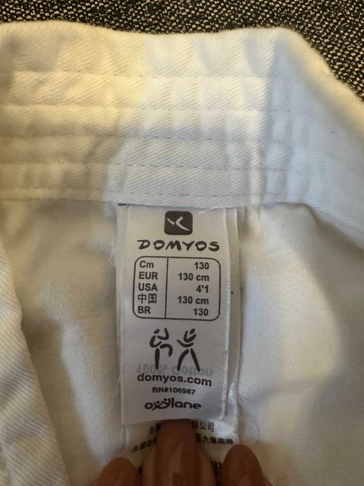 Детско кимоно за таекуондо/карате/айкидо размер 130 см. Декатлон