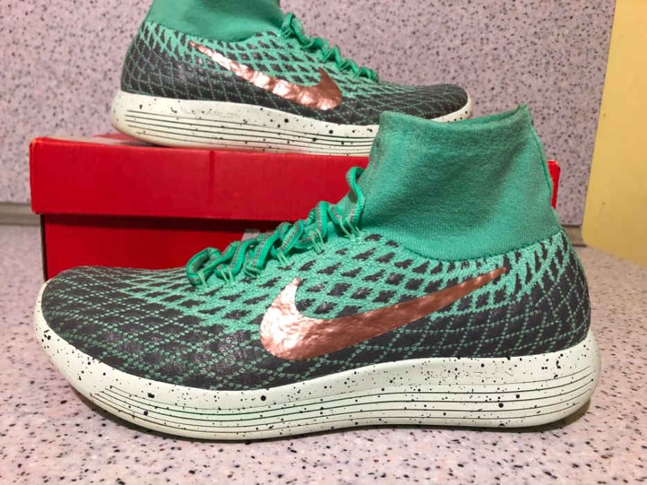 ОРИГИНАЛНИ *** NIKE LunarEpic FLYKNIT Shield Green/ Dark Grey/ Metalli