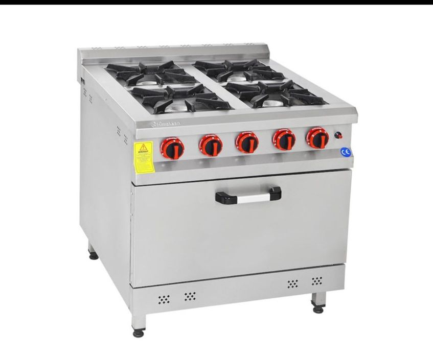 Aragaz cu 4 arzătoare +cuptor ( profesional inox)
