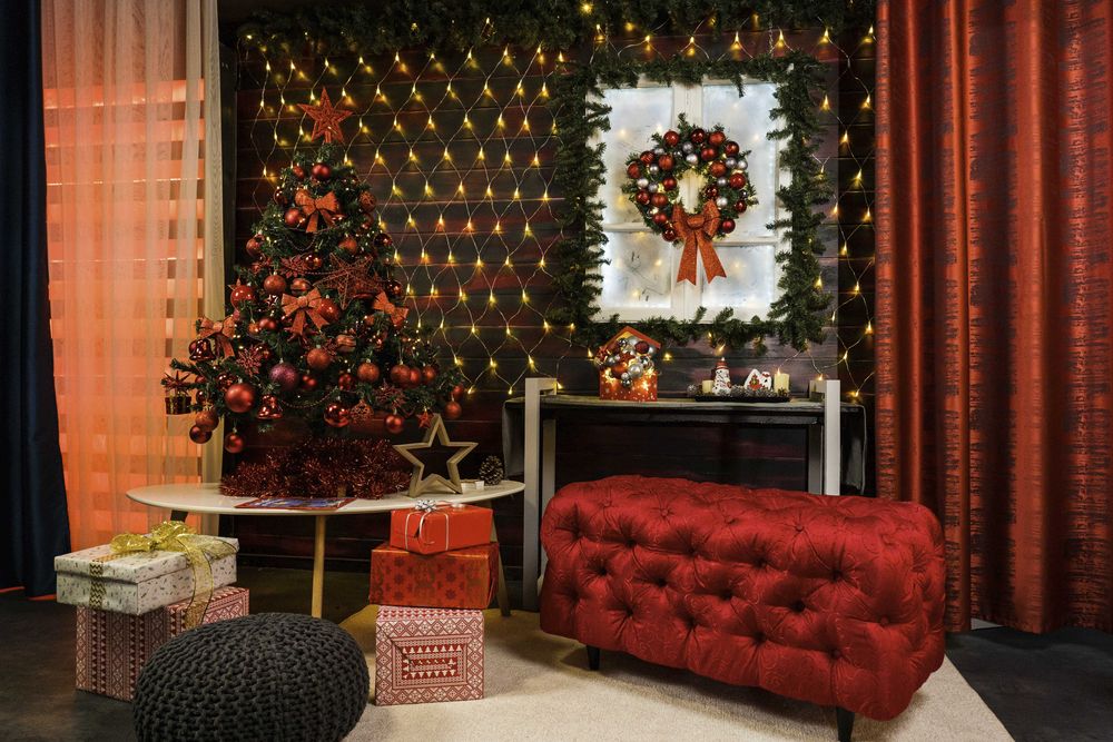 Bancuta grena tip Chesterfield din brocart