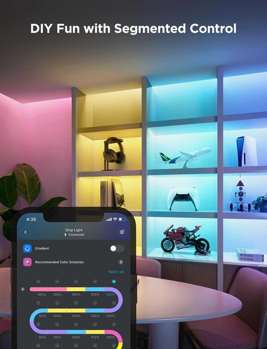 Govee Strip Light 2 Pro - Професионална RGBWWIC лента (5м, Matter)