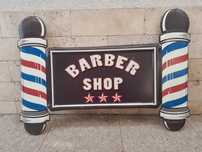 Barber shop, Reclama  mare din metal  emailat