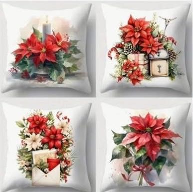 Комплекти от 4бр. коледни калъфки за декоративни възглавнички 45х45см.