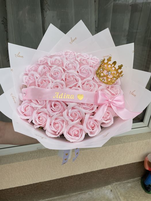 Buchet cu trandafiri din sapun parfumat