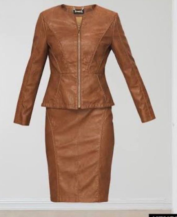 Kensol Яке от еко кожа с вата и гарнитура от зайче