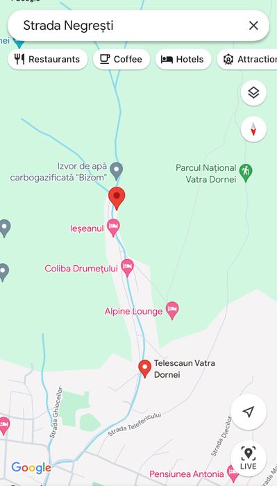 Teren,500mp, Vatra Dornei, langa telescaun, asfalt, zona deosebita