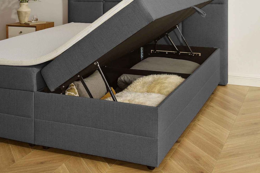 Pat boxspring cu 2 lazi de depozitare