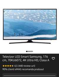 Televizor LED Smart Samsung, 176 cm, 70KU6072, 4K Ultra HD, Clasa A